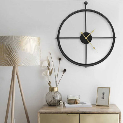Wall Clock | Black | Iron | 52 cm |  Decorative Inlays  | Wall Clock