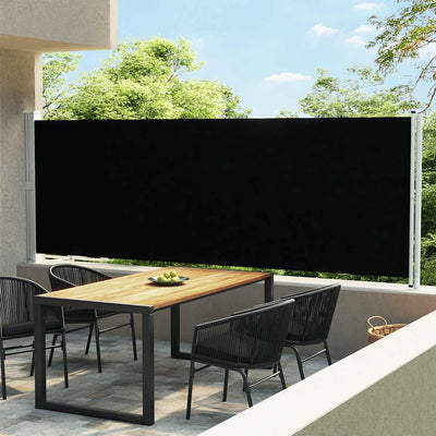 Patio Retractable Side Awning 236.2"x63" Black