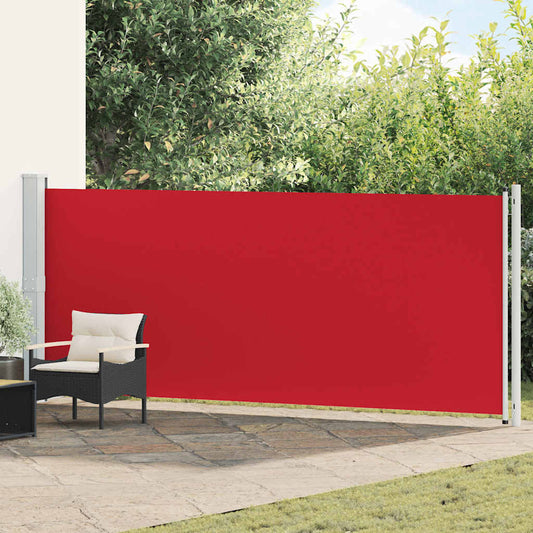 Side Awning | Red | Polyester with PU coating, Powder-Coated Steel