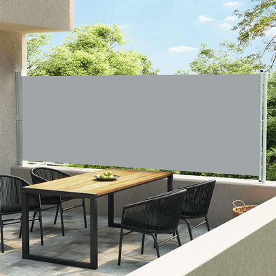 Patio Retractable Side Awning 236.2"x63" Gray