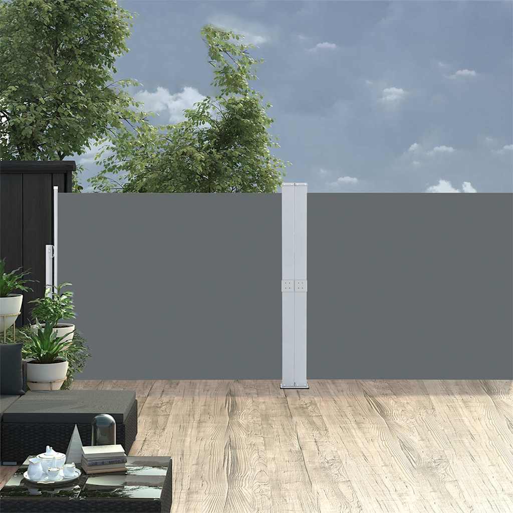 Patio Retractable Side Awning 55.1"x472.4" Anthracite
