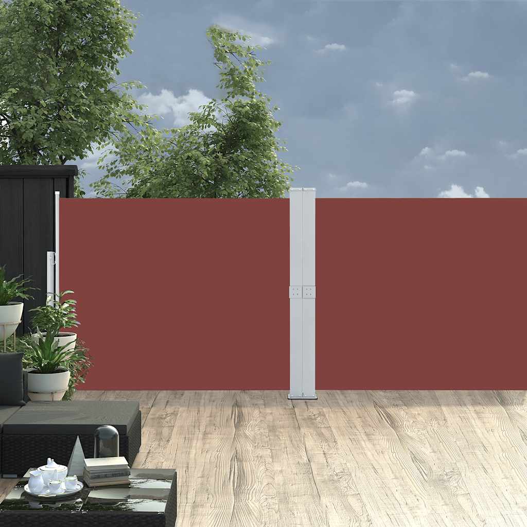 Patio Retractable Side Awning 140x1200 cm Brown