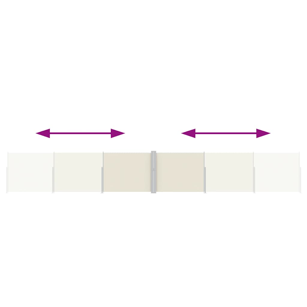 Side Awning Cream Polyester with PU coating, Powder-coated steel