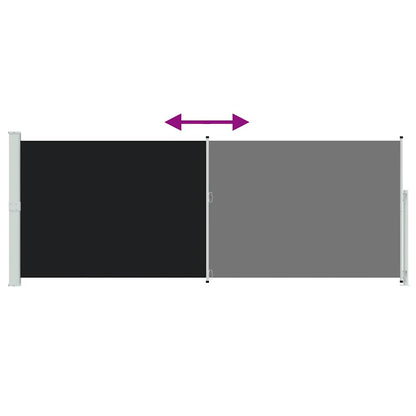 Patio Retractable Side Awning 180x500 cm Black
