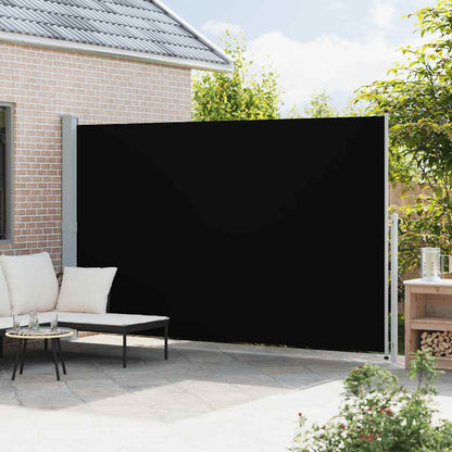 Patio Retractable Side Awning 220x500 cm Black