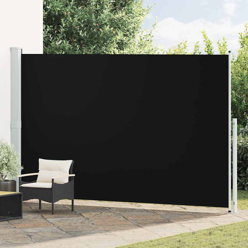 Patio Retractable Side Awning 220x500 cm Black