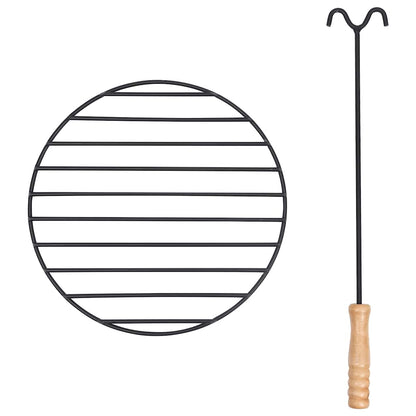 Fire Pit with Poker 54x54x55 cm Steel