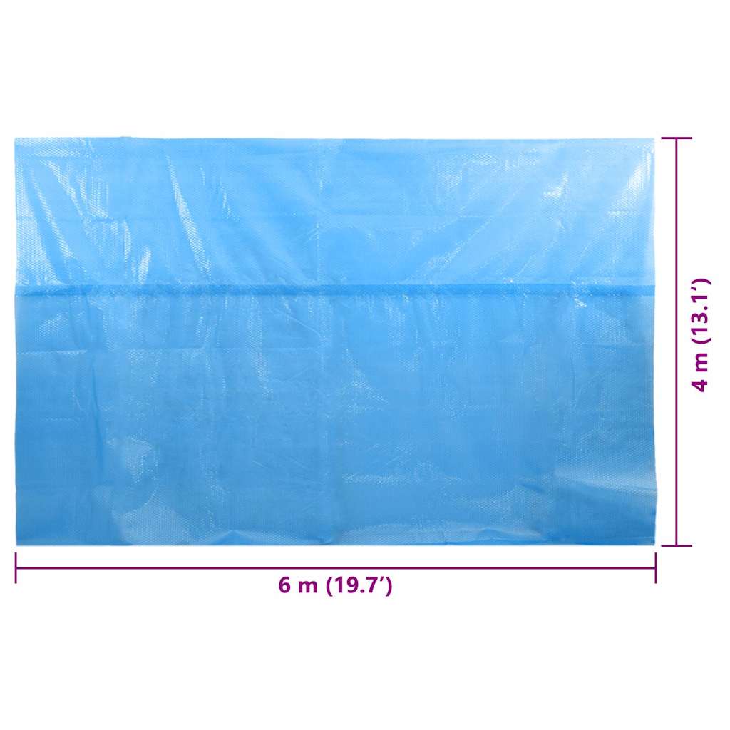 vidaXL Pool Cover Blue Thick PE film with air chambers 236.2 x 157.5 in