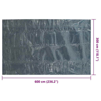 Floating PE Solar Pool Film 236.2"x118.1" Black and Blue