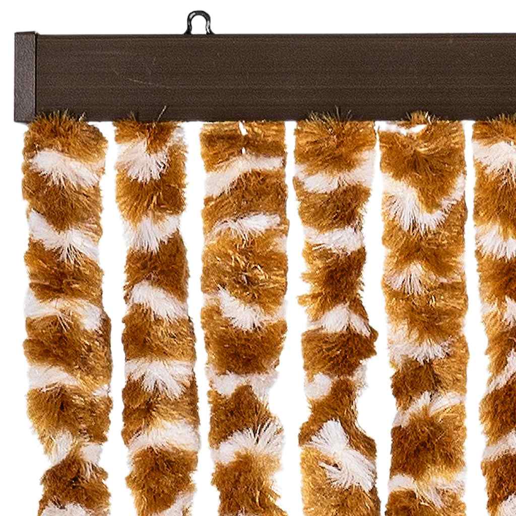 325458 vidaXL Insect Curtain Ochre and White 90x220 cm Chenille