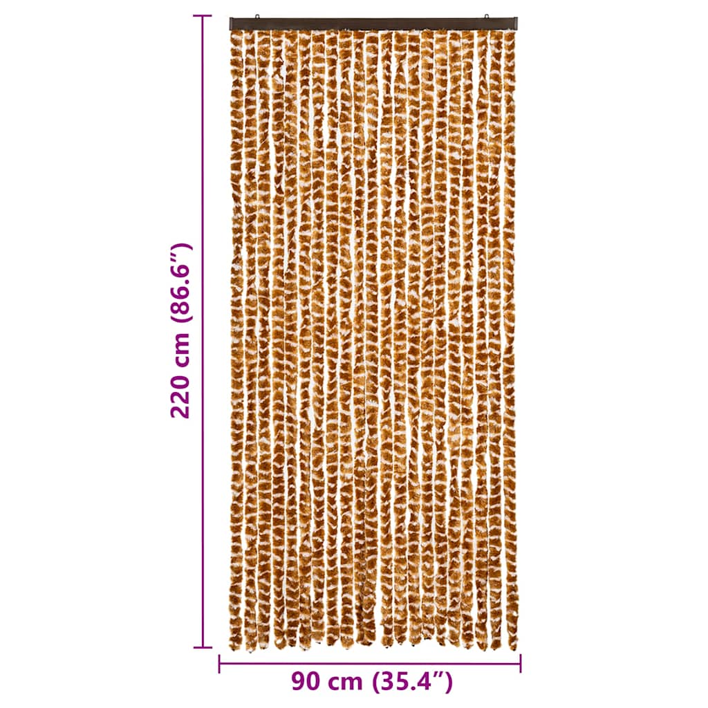 325458 vidaXL Insect Curtain Ochre and White 90x220 cm Chenille