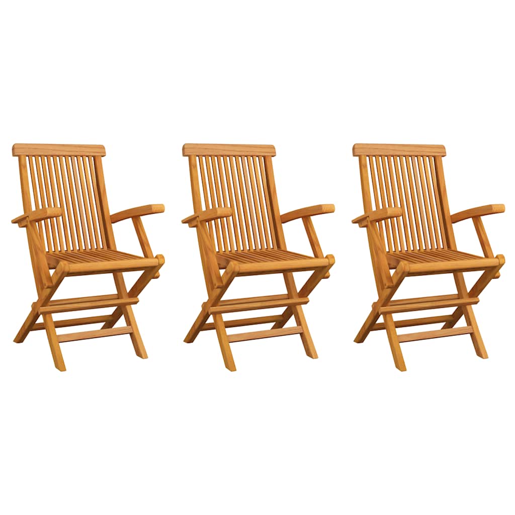 Garden Chair | Set of 3 | Teak | Solid teak wood | Medium | Foldable