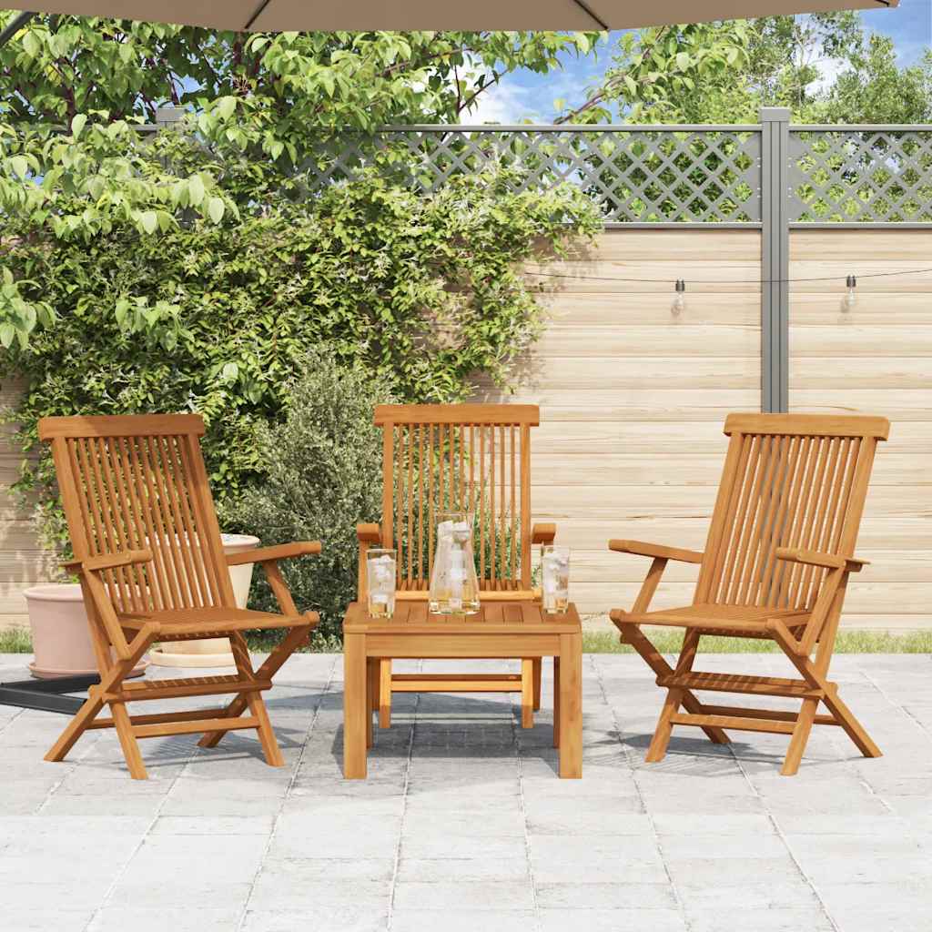 Garden Chair | Set of 3 | Teak | Solid teak wood | Medium | Foldable