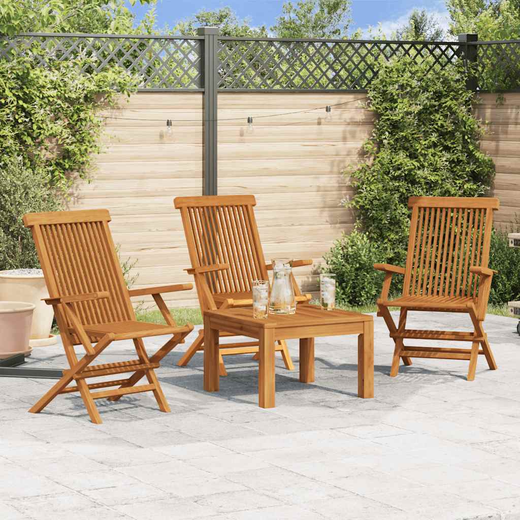 Garden Chair | Set of 3 | Teak | Solid teak wood | Medium | Foldable