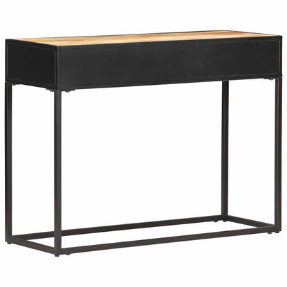 Console Table 100x35x75 cm Rough Mango Wood and Natural Cane