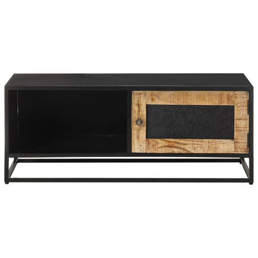 Coffee Table | Natural Mango Wood and Black | Rough Mango Wood, Iron, MDF