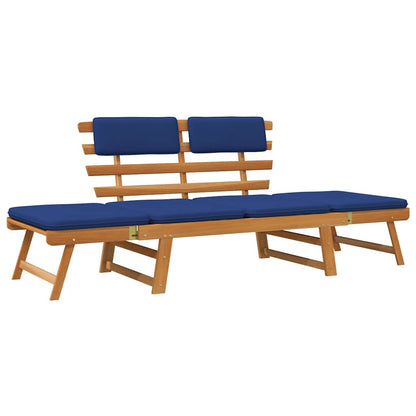 Patio Bench with Cushions 2-in-1 74.8" Solid Acacia Wood
