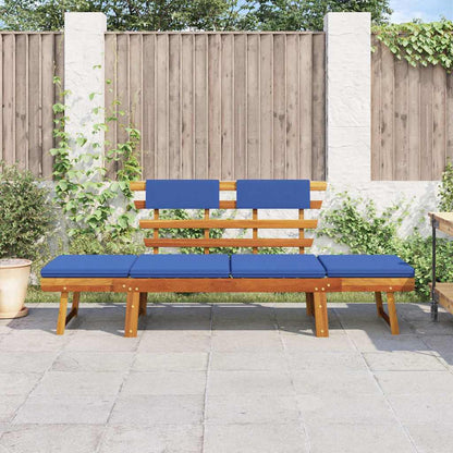 Patio Bench with Cushions 2-in-1 74.8" Solid Acacia Wood