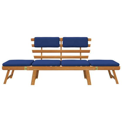 Patio Bench with Cushions 2-in-1 74.8" Solid Acacia Wood