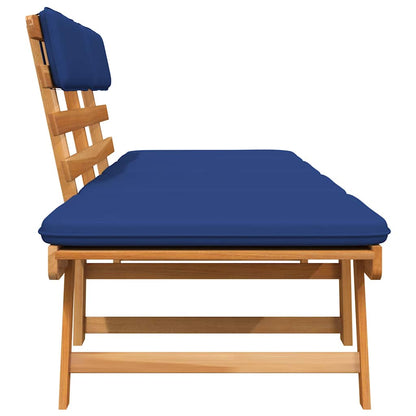 Patio Bench with Cushions 2-in-1 74.8" Solid Acacia Wood