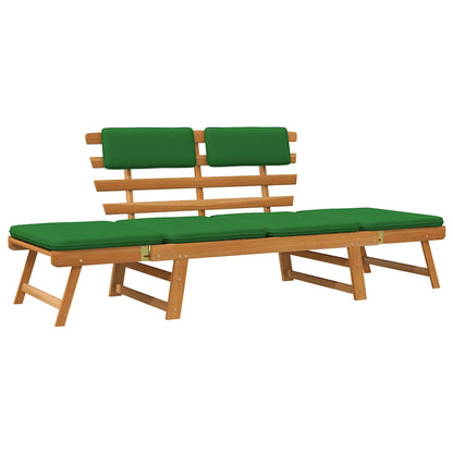 Patio Bench with Cushions 2-in-1 74.8" Solid Acacia Wood