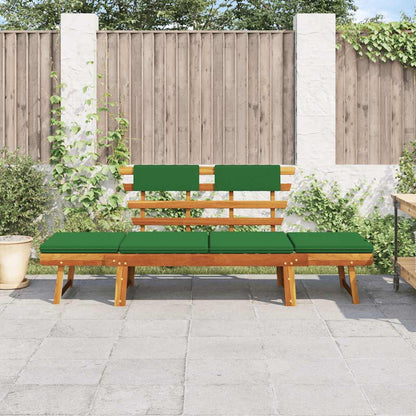 Patio Bench with Cushions 2-in-1 74.8" Solid Acacia Wood