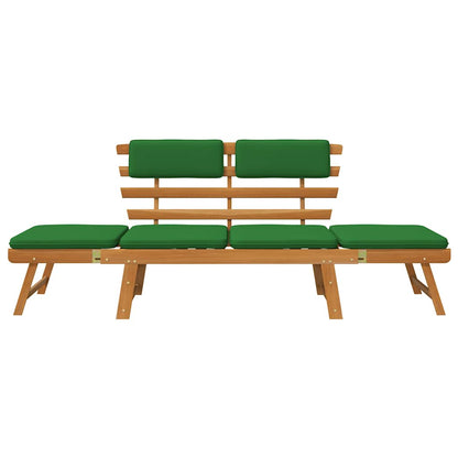 Patio Bench with Cushions 2-in-1 74.8" Solid Acacia Wood