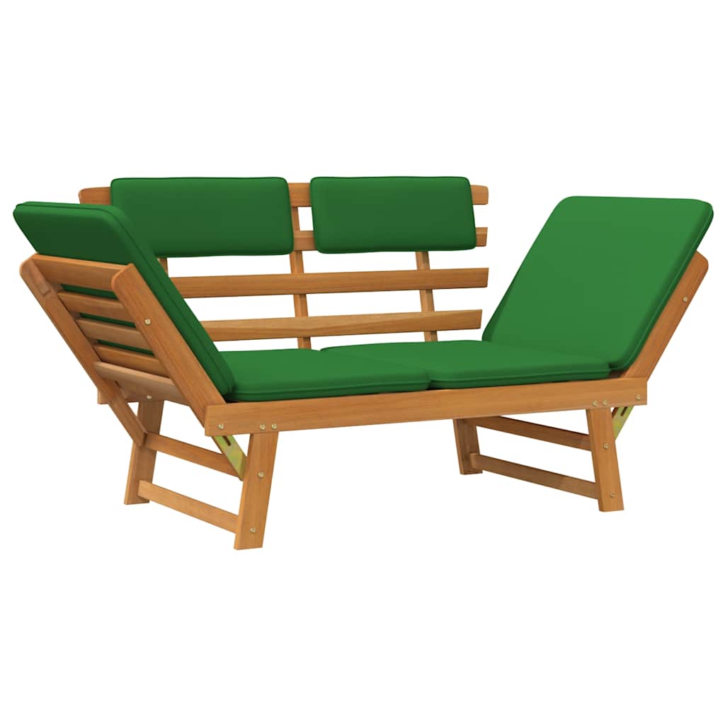 Patio Bench with Cushions 2-in-1 74.8" Solid Acacia Wood