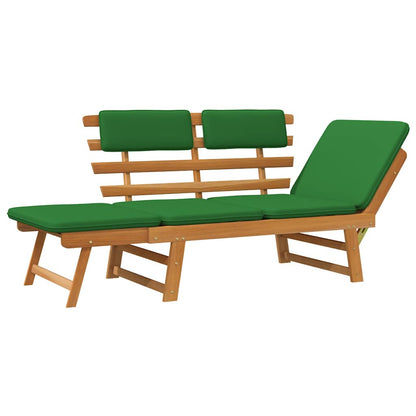 Patio Bench with Cushions 2-in-1 74.8" Solid Acacia Wood