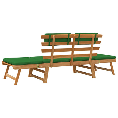 Patio Bench with Cushions 2-in-1 74.8" Solid Acacia Wood