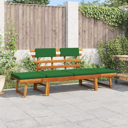 Patio Bench with Cushions 2-in-1 74.8" Solid Acacia Wood