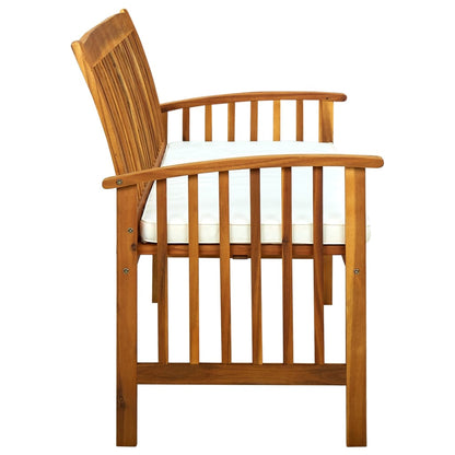 Patio Bench with Cushion 57.9" Solid Acacia Wood