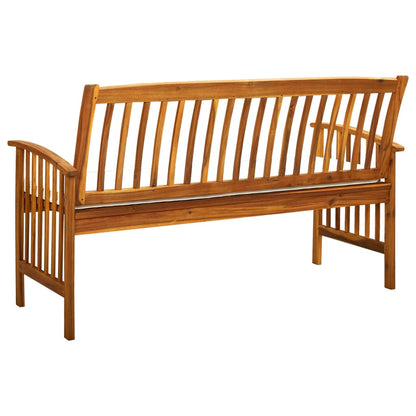 Patio Bench with Cushion 57.9" Solid Acacia Wood