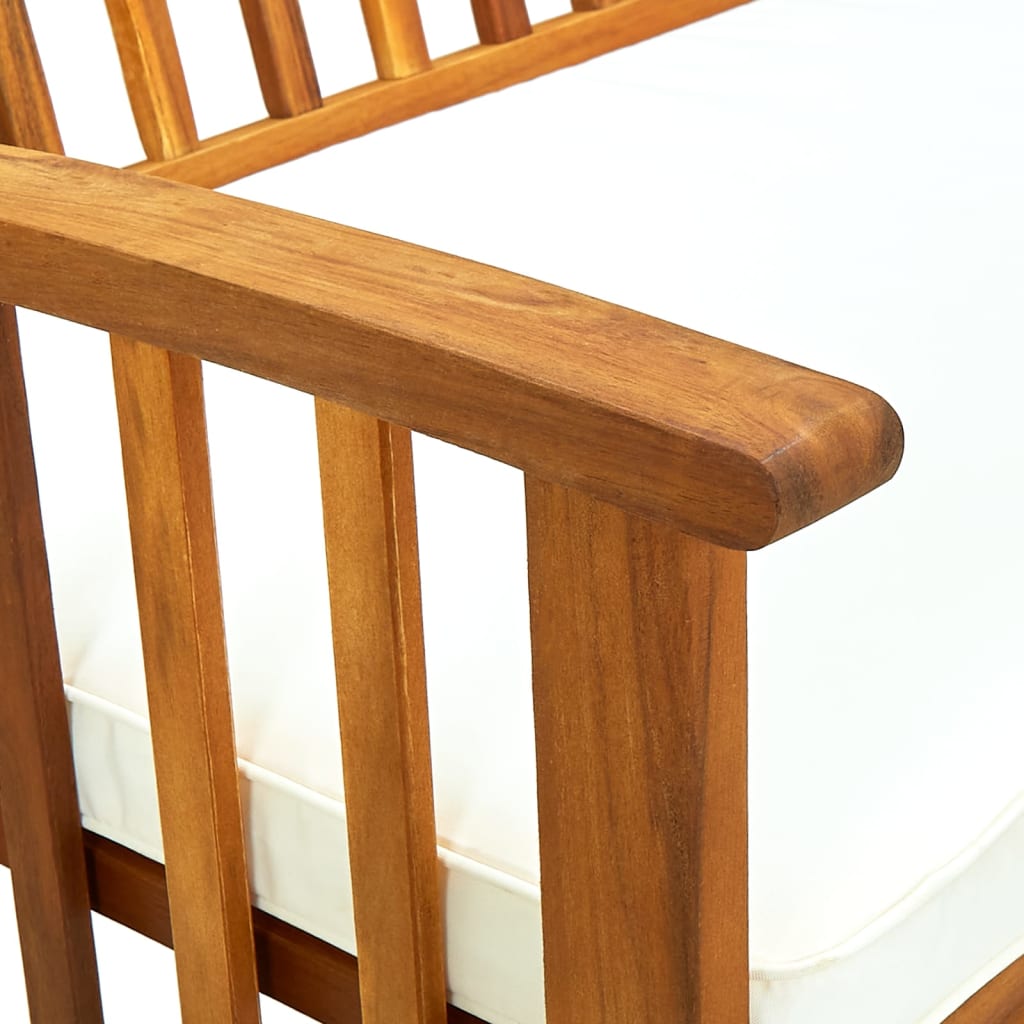 Patio Bench with Cushion 57.9" Solid Acacia Wood