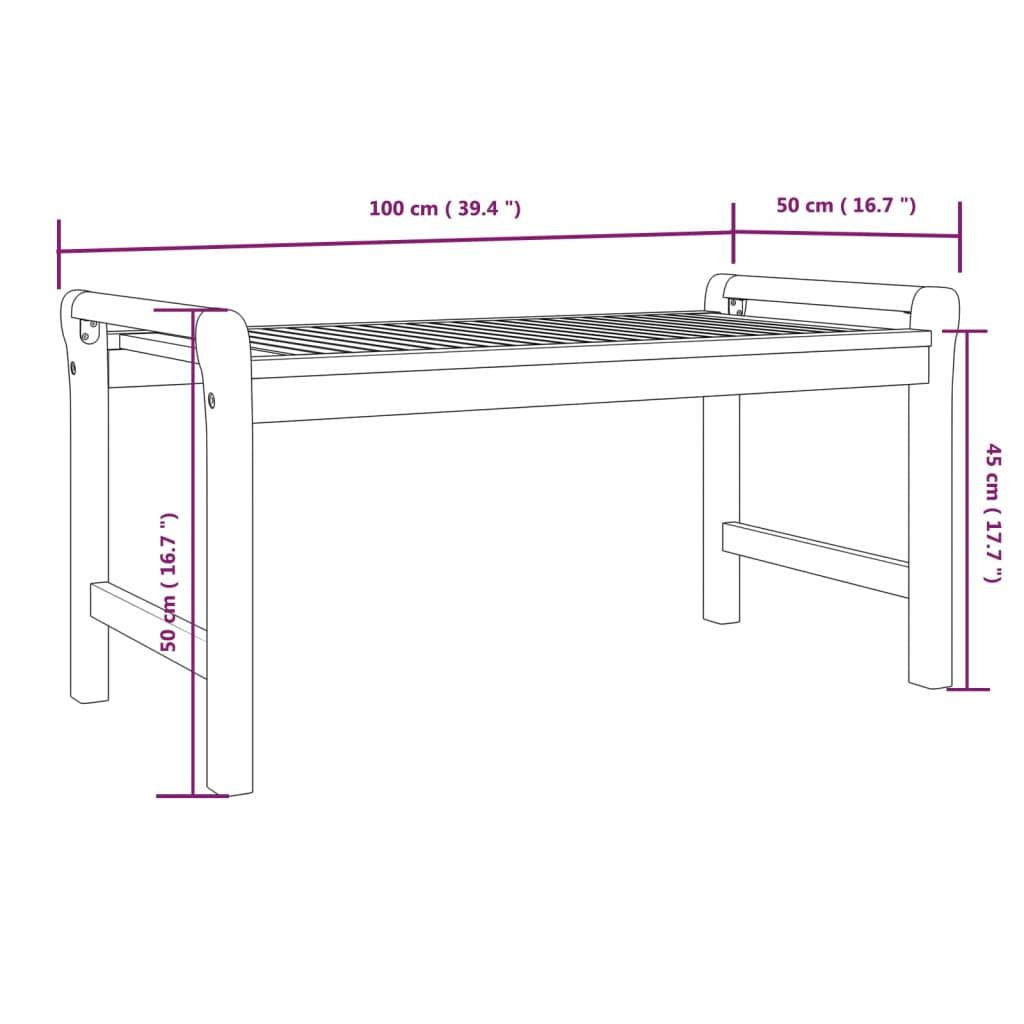 Coffee Table 100x50x50 cm Solid Wood Acacia