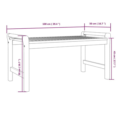 Coffee Table 100x50x50 cm Solid Wood Acacia