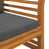 2 Piece Garden Lounge Set with Dark Grey Cushions Solid Wood