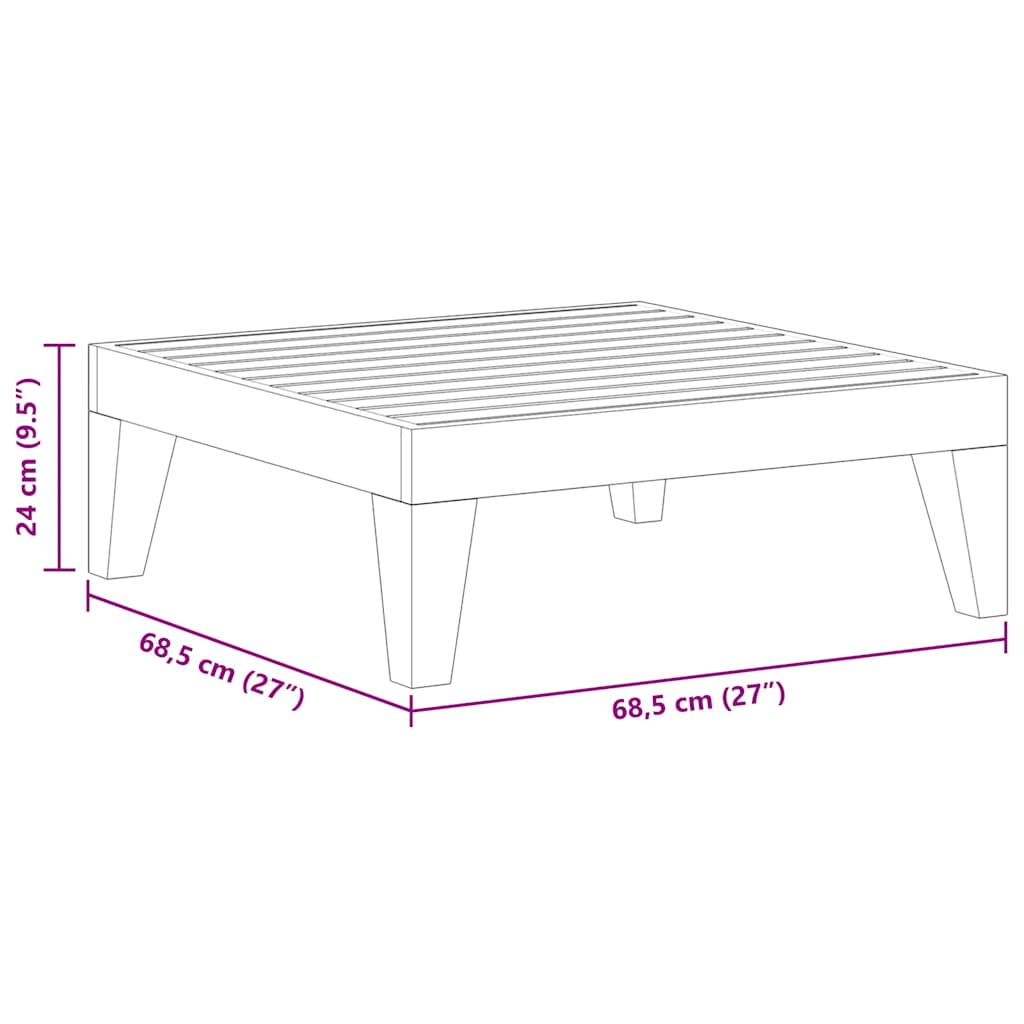 Garden Table | Natural Wood | Solid Acacia Wood | Medium | Modular