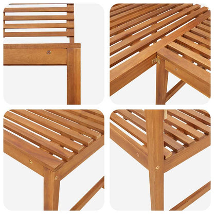 Corner Bench | Brown | Solid Acacia Wood | 140 cm corner bench