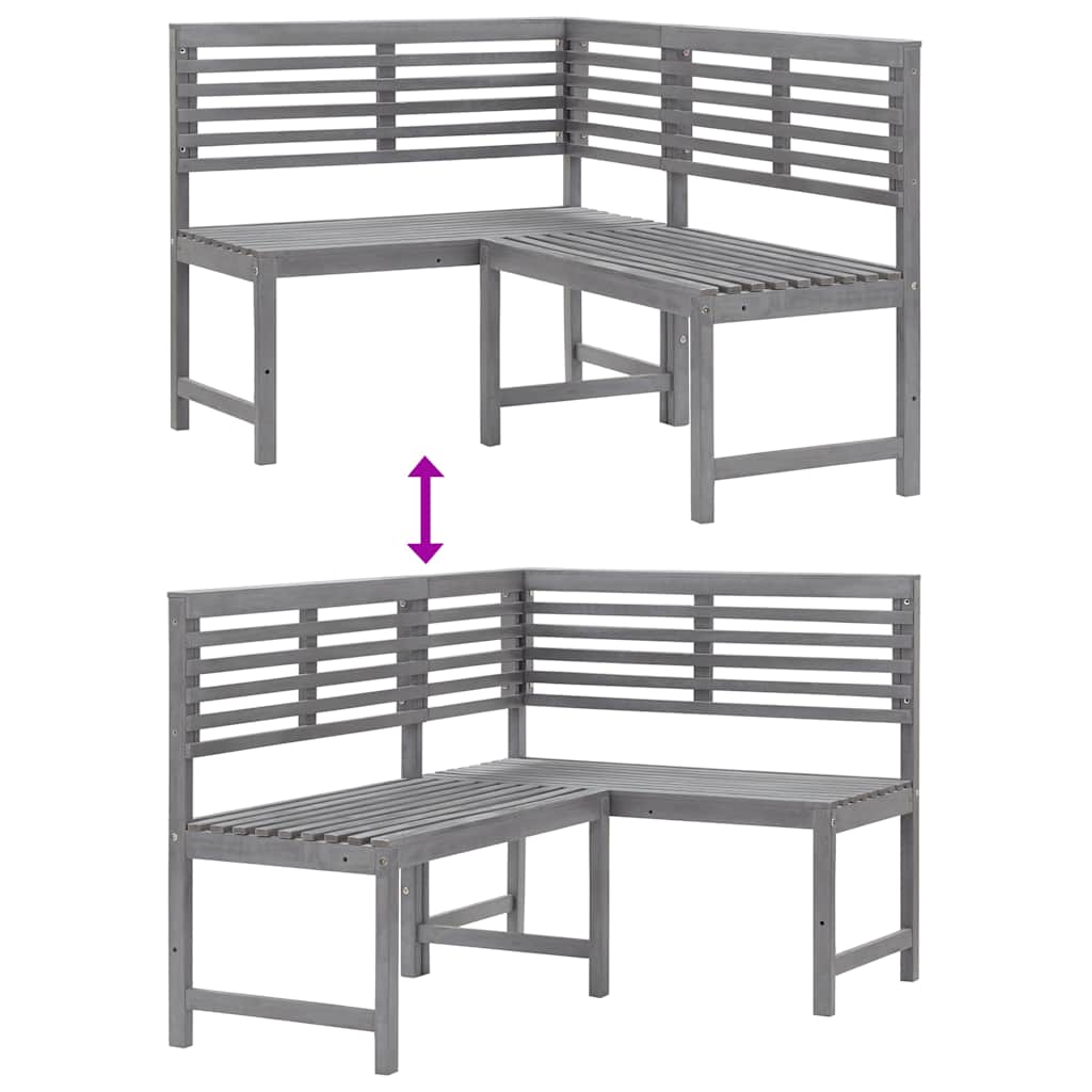 Corner Bench | Grey | Solid acacia wood with a grey wash finish | Medium
