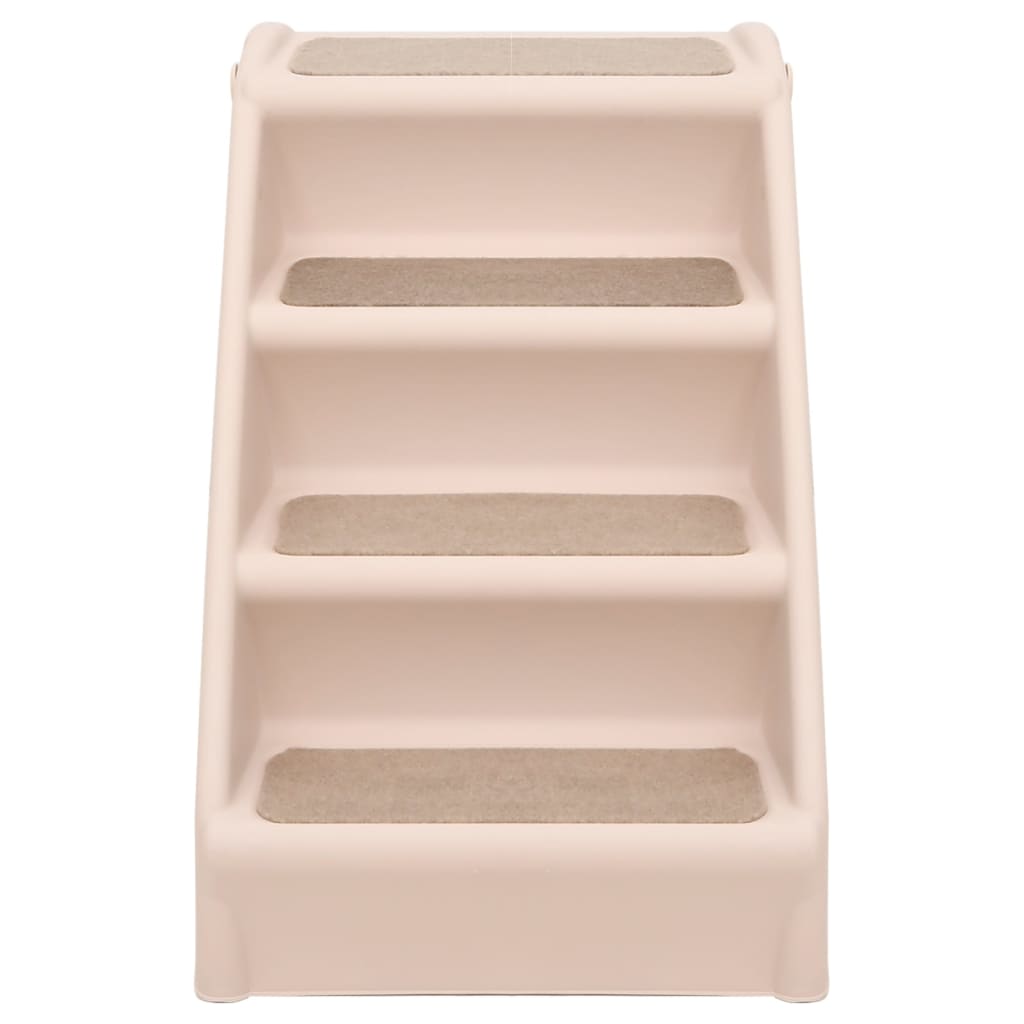 vidaXL Dog Stair Cream Polypropylene 24.4x15.7x19.5 in Foldable