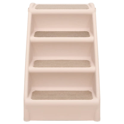 vidaXL Dog Stair Cream Polypropylene 24.4x15.7x19.5 in Foldable
