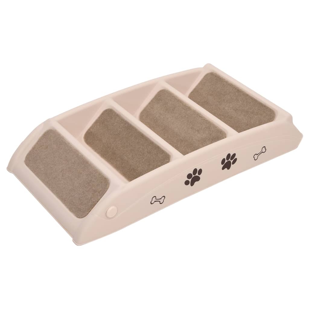 vidaXL Dog Stair Cream Polypropylene 24.4x15.7x19.5 in Foldable