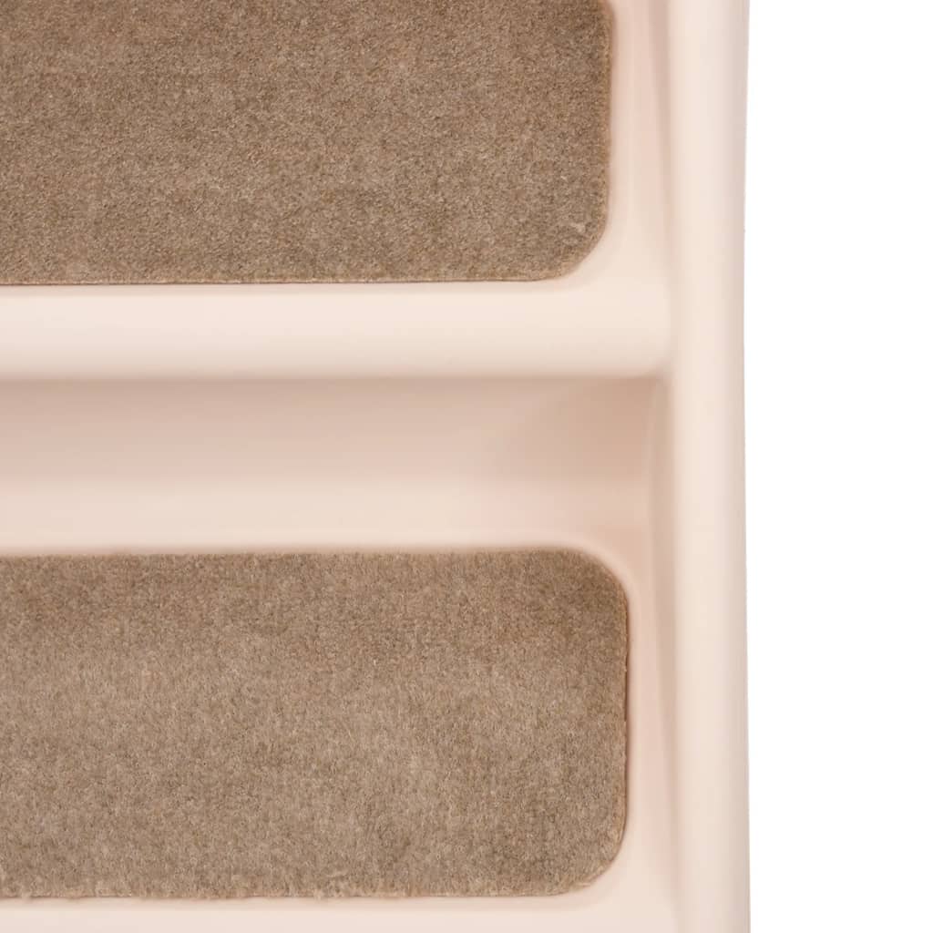 vidaXL Dog Stair Cream Polypropylene 24.4x15.7x19.5 in Foldable