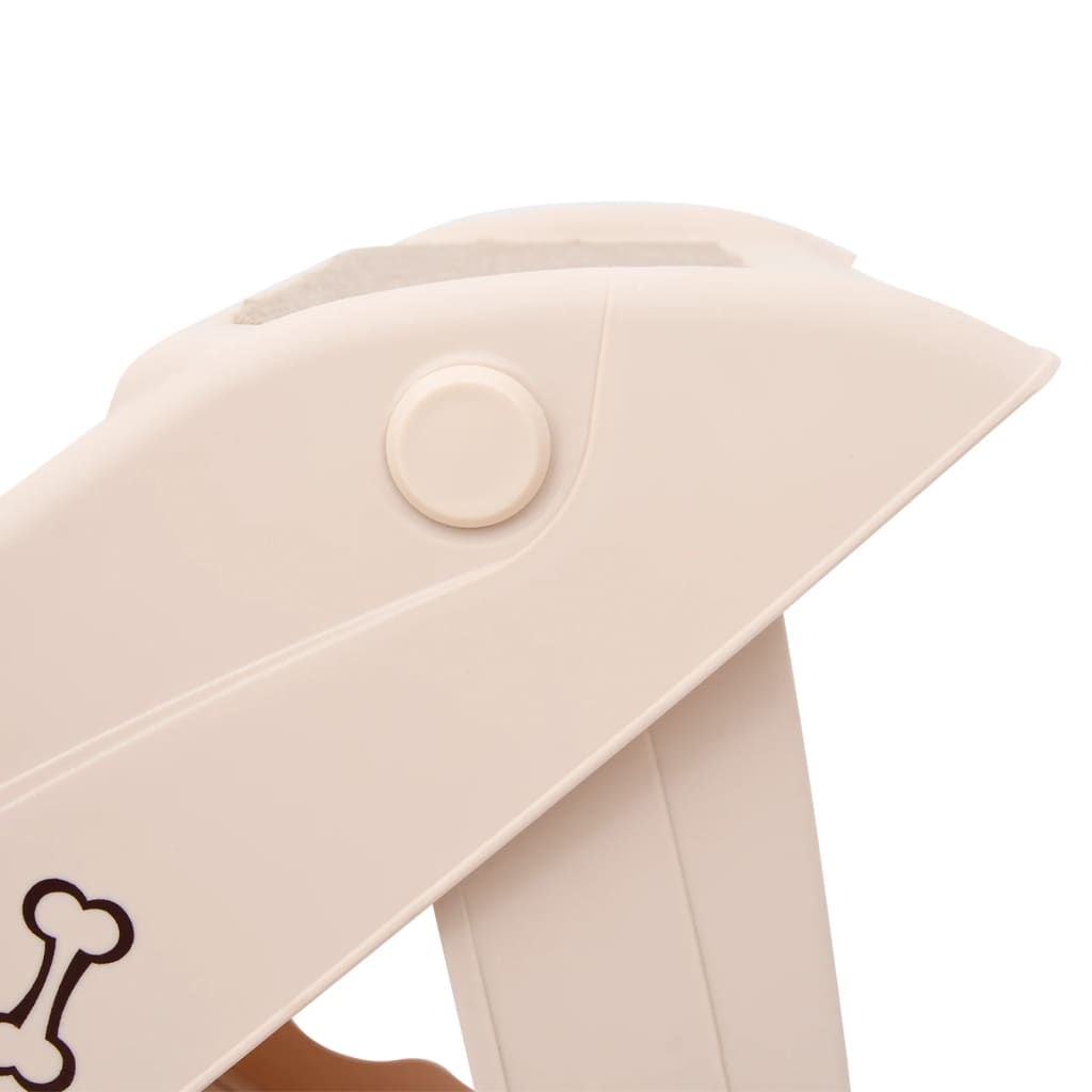 vidaXL Dog Stair Cream Polypropylene 24.4x15.7x19.5 in Foldable