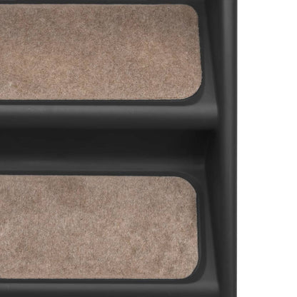 vidaXL Dog Stair Black PP (polypropylene), felt Medium Foldable