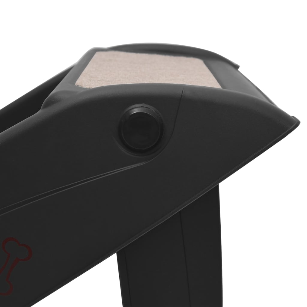 vidaXL Dog Stair Black PP (polypropylene), felt Medium Foldable