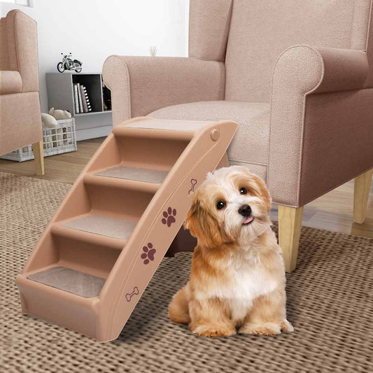 Dog Stair | Brown | Polypropylene | 62x40x49.5 cm | Foldable | Dog Stair