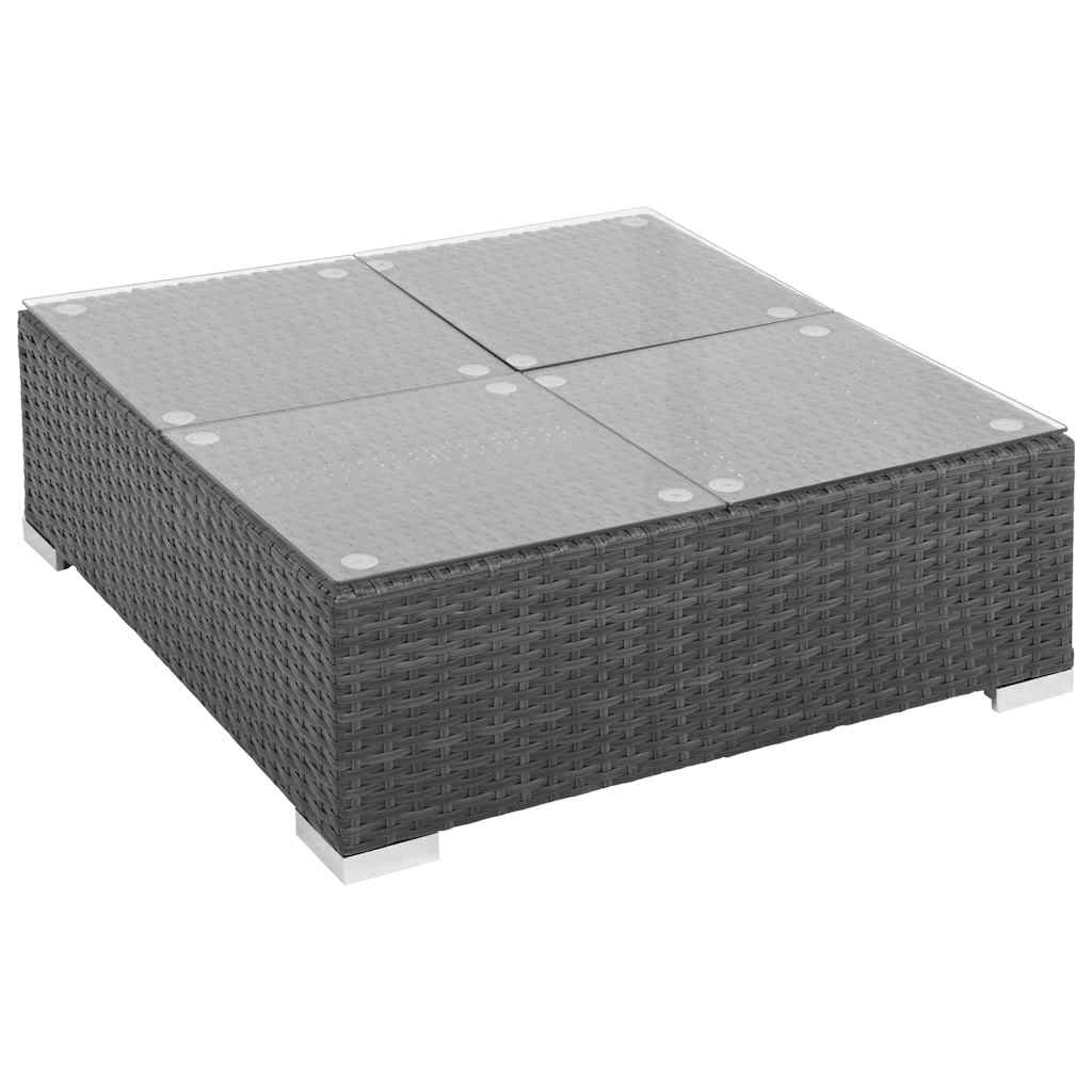 6 Piece Patio Lounge Set with Cushions Poly Rattan Black