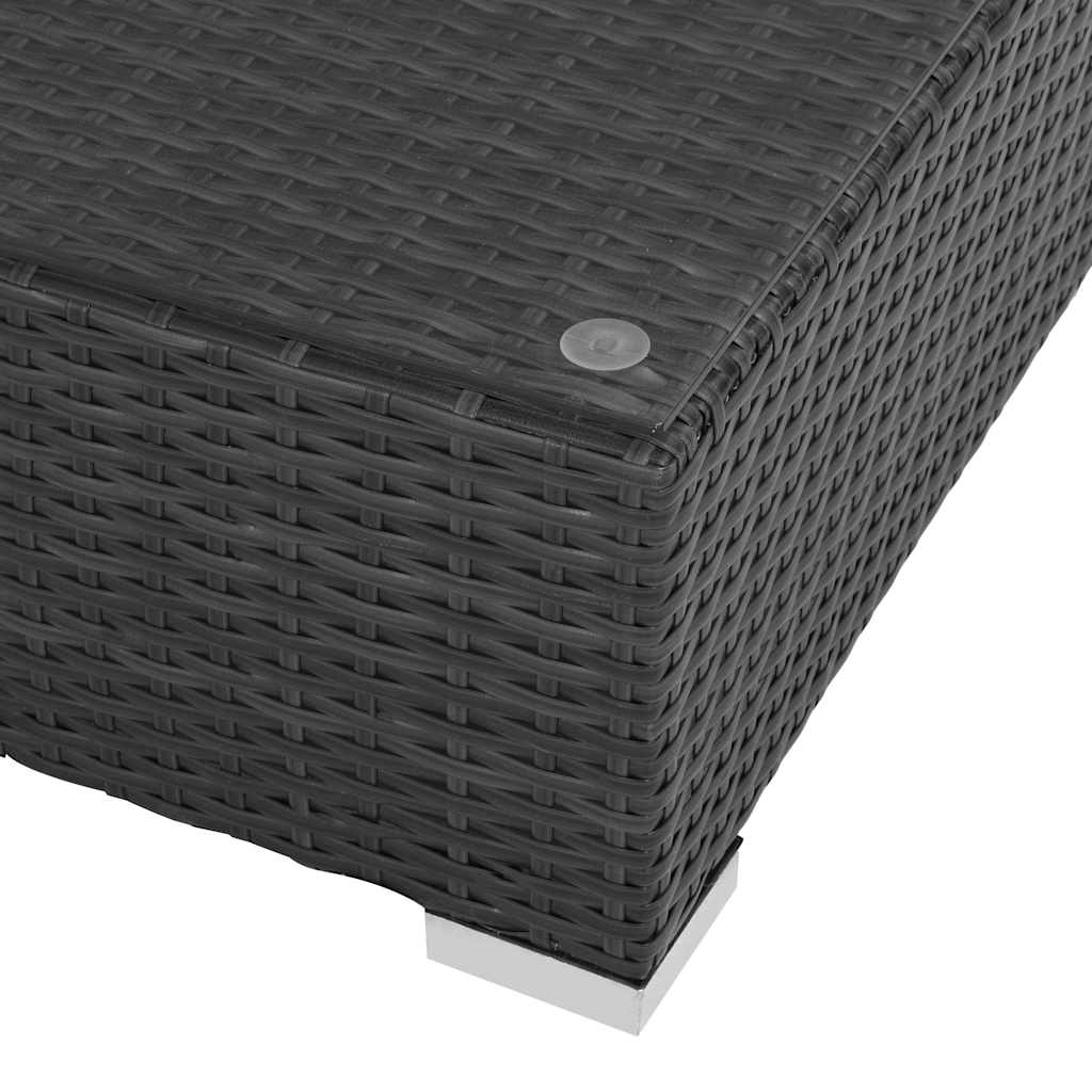 6 Piece Patio Lounge Set with Cushions Poly Rattan Black